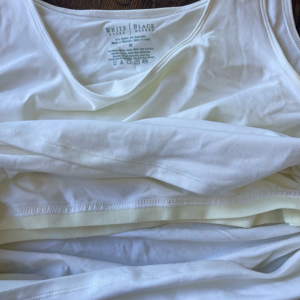 White House Black Market. 2 Shirts, Size M Lined Tank and Short Sleeved Shirt - Picture 4 of 6